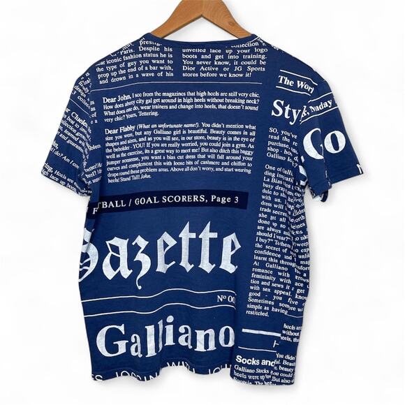 John Galliano Authentic Vintage 2000's Gazette Newspaper Tshirt Rare, size Small - Picture 3 of 11